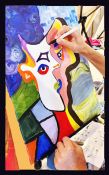 28 FINISHING HIS PICASSO by Susan Wilkinson