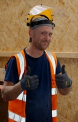 One of the many friendly experts working on the renovation